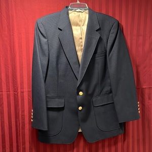 Arnold Palmer suit jacket/blazer in dark blue/navy 40S w/gold buttons - vintage